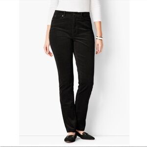 Talbots Pant Trouser Corduroy High Waist Straight Leg Black Winter Knit Classic